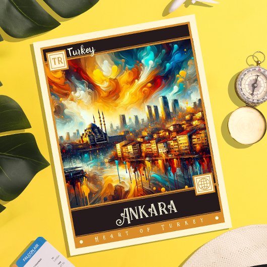 トルコ，アンカラ |ヴィンテージ絵を描ー ポストカード