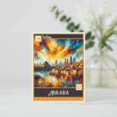 トルコ，アンカラ |ヴィンテージ絵を描ー ポストカード (スタンド正面)