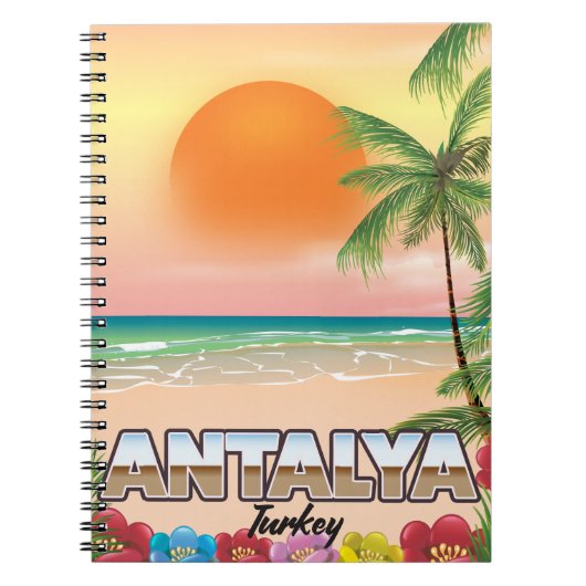 トルコ アンタルヤ ビーチ 旅行 ポスター ノートブック (正面)
