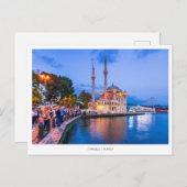 トルコ,イスタンブールのオルタコイ・モスク シーズンポストカード (正面/裏面)