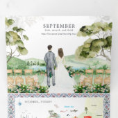 トルコ・イスタンブールの結婚式 | 三つ折り招待状 (内部最初)