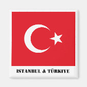 トルコ イスタンブール トゥルキエ国旗 マグネット (正面)