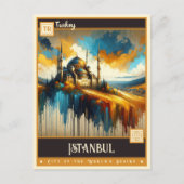 トルコ，イスタンブール |ヴィンテージ絵画ー ポストカード (正面)
