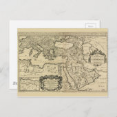 トルコ、オスマン帝国の地図(1680) ポストカード (正面/裏面)