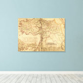 トルコ、オスマン帝国パノラママップトルコ キャンバスプリント (インサイチュ (ウッドフロア))