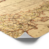 トルコ、オスマン帝国パノラママップトルコ ポスター (角)