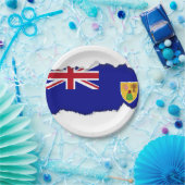 トルコ・カイコス諸島国旗 ペーパープレート (パーティー)