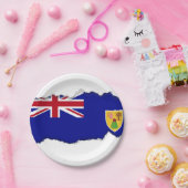 トルコ・カイコス諸島国旗 ペーパープレート (パーティー)