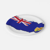 トルコ・カイコス諸島国旗 ペーパープレート (アングル)