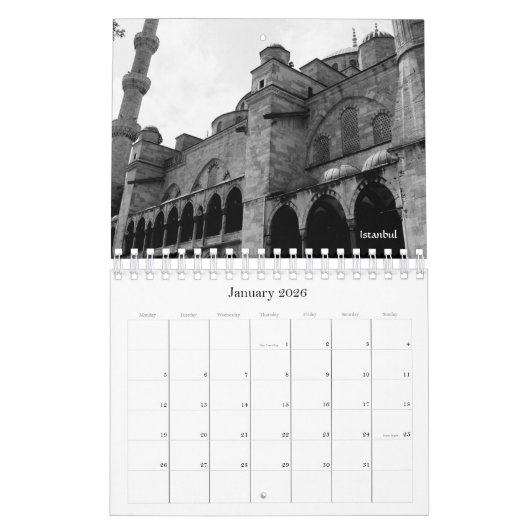 トルコ カレンダー 2026 (1月 2026)