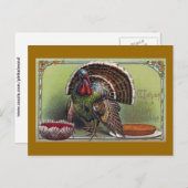 トルコ、クランベリーソース&パンプキンパイ感謝祭 シーズンポストカード (正面/裏面)