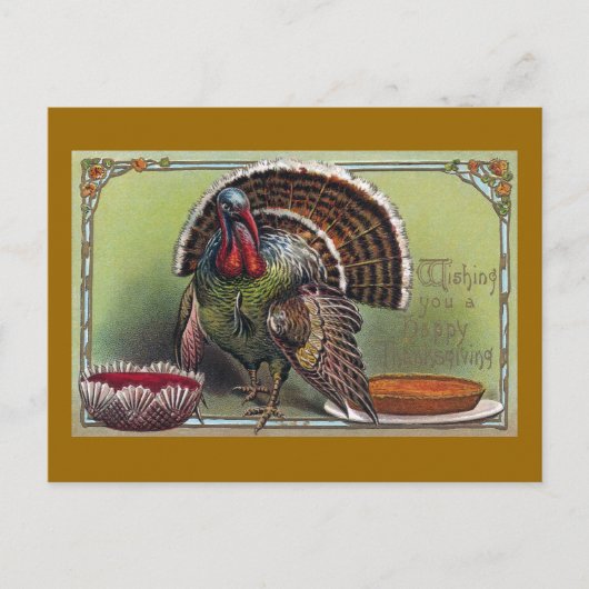 トルコ、クランベリーソース&パンプキンパイ感謝祭 シーズンポストカード (正面)