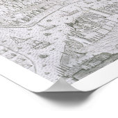 トルコ，コンスタンチノープルの町の地図， c.1650 （彫刻） ポスター (角)