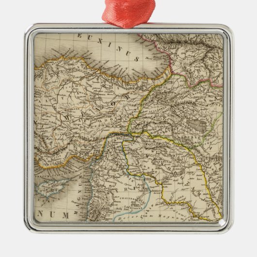 トルコ·シリアの地図 メタルオーナメント (正面)