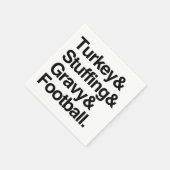 トルコ&スタッフィング&グラビー&サッカー感謝祭 スタンダードカクテルナプキン (角)