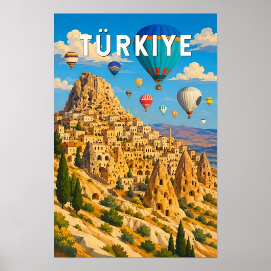 トルコ・テュルキエ イラスト 旅行 アート ヴィンテージ ポスター (正面)