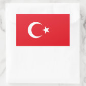 トルコ/トルコ国旗 長方形シール (バッグ)