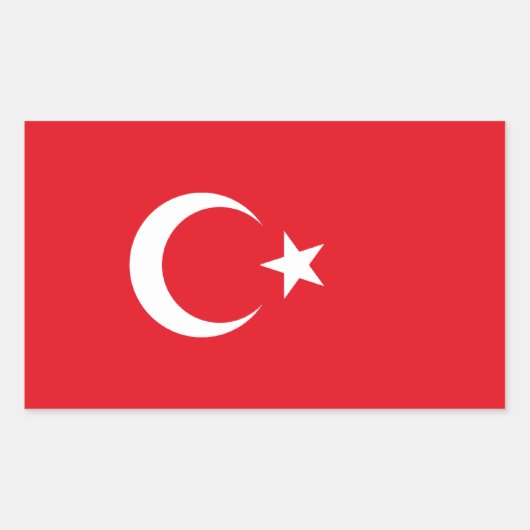 トルコ/トルコ国旗 長方形シール (正面)