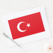 トルコ/トルコ国旗 長方形シール (封筒)