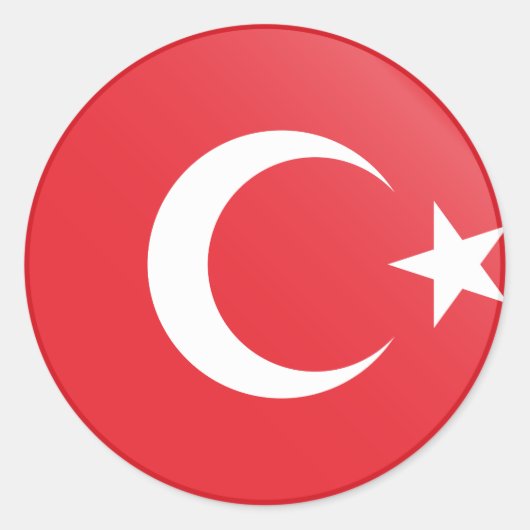トルコ（トルコ）国旗 ラウンドシール (正面)
