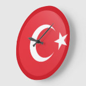 トルコ(トルコ)国旗 ラージ壁時計 (傾斜)