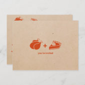 トルコ+パンプキンパイサンクスギビング招待状 インビテーションポストカード (正面/裏面)