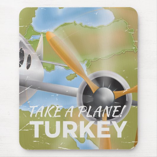 トルコ ビンテージ 旅行ポスター マウスパッド (正面)