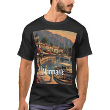 トルコ マルマリス ヴィンテージ トラベル イラスト Tシャツ