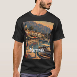 トルコ マルマリス ヴィンテージ トラベル イラスト Tシャツ