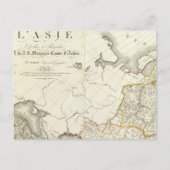 トルコ、ロシア、アジアの彫刻地図 ポストカード (正面)