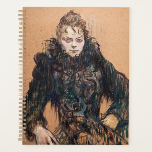 トルコ・ロートレック - 黒いボアの女性 プランナー手帳 (正面)