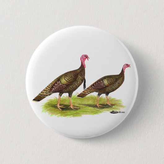 トルコ:  野生の青銅 缶バッジ (正面)