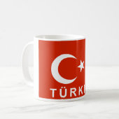 トルコTurkiye国旗の国トルコ文字名 コーヒーマグカップ (正面左)