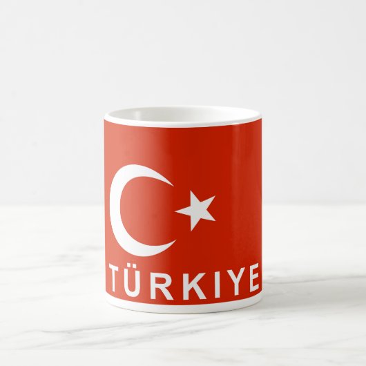 トルコTurkiye国旗の国トルコ文字名 コーヒーマグカップ (中央)