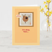 トルコw/〔雄ジカの〕枝角ビーガンユーモアのある感謝祭 カード (黄色い花)