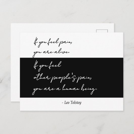 トルストイの共感に関する名言 あなたが痛みを感じる時 シーズンポストカード (正面/裏面)