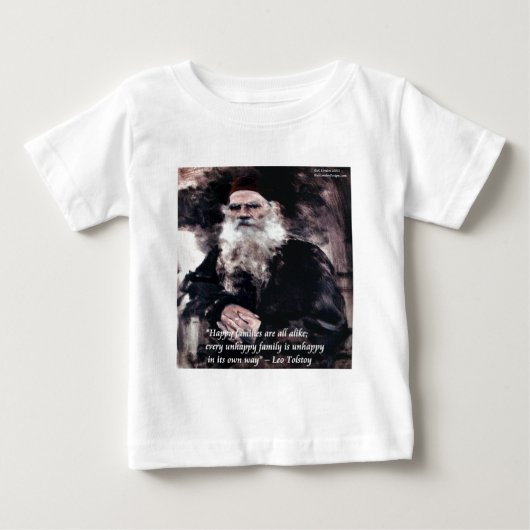 トルストイ アンナ・カレーニナ 幸せな家族 引用 ベビーTシャツ (正面)