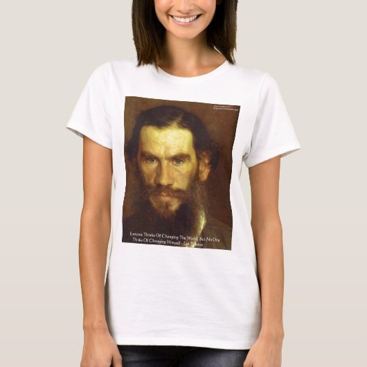 トルストイ "自分を変えろ" 名言 ギフト & Tシャツ (正面)