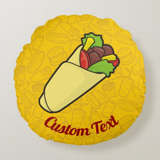 トルティーヤサンドイッチラップラウンドピロー ラウンドクッション (正面)