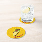 トルティーヤサンドイッチラップラウンド紙コースター ラウンドペーパーコースター (インサイチュ)