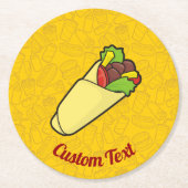 トルティーヤサンドイッチラップラウンド紙コースター ラウンドペーパーコースター (正面)