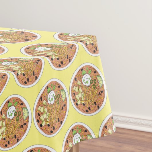 トルティーヤスープのボウルTex Mex食品チップアボカド テーブルクロス (インサイチュ)