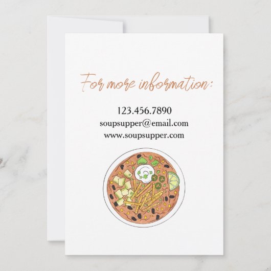 トルティーヤスープ調理外食コンペ夕食フード 招待状 (裏面)