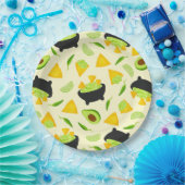 トルティーヤチップスとグアカモールパターン ペーパープレート (パーティー)