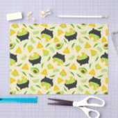 トルティーヤチップスとグアカモールパターン 薄葉紙 (クラフト)