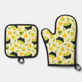 トルティーヤチップスとグアカモールパターン 鍋つかみ&鍋敷きセット