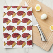 トルティーヤチップスとディップトマトサルサメキシコ料理 キッチンタオル (四つ折り)