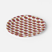 トルティーヤチップスとディップトマトサルサメキシコ料理 ペーパープレート (アングル)