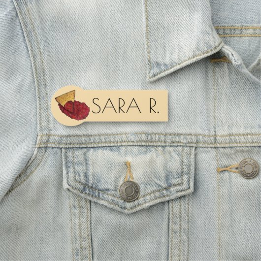 トルティーヤチップスとディップトマトサルサメキシコ料理 名札 (インサイチュ)