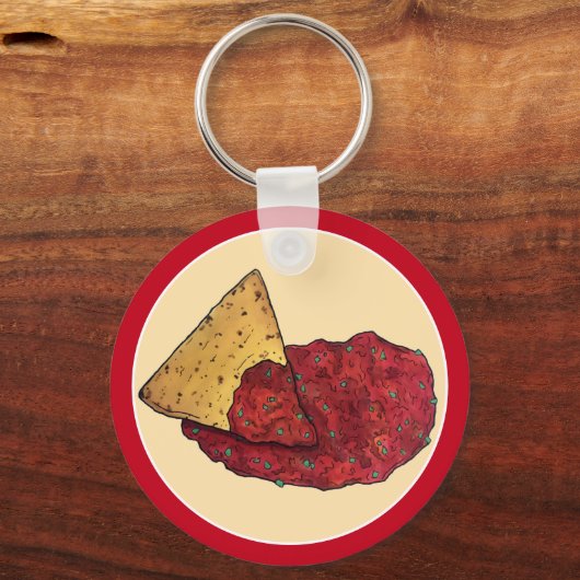 トルティーヤチップス&トマトサルサスナック食品グルメ キーホルダー (正面)